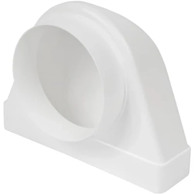 Abbildung von Vent Systems 90 Grad Winkelverbinder für 220x55 mm Rechteckige Kanäle zu Ø125 Runden Rohren. Lüftungssystem, Heizung, Kühlung