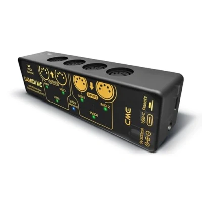 Abbildung von CME U4MIDI WC Hybrid 2 in out MIDI Interface mit Router, Filter, Mapper, optionalem WIDI Bluetooth MIDI, Standalone 9V Power Mode perfekt für Gitarristen und Pedalboards