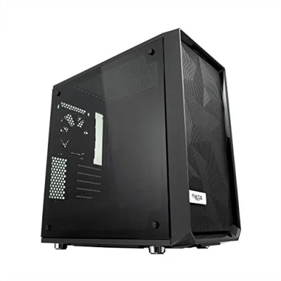 Abbildung von Fractal Design Meshify C Mini PC Gehäuse optimiert für High Airflow und Silent Builds mit Moduvent Technologie Lüfter enthalten PSU Abdeckung USB3.0 Tempered Glass Light Schwarz