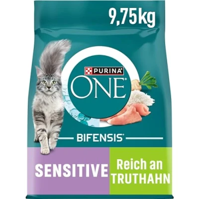 Abbildung von PURINA ONE BIFENSIS Sensitive Katzenfutter trocken, reich an Truthahn, 1er Pack (1 x 9,75kg)