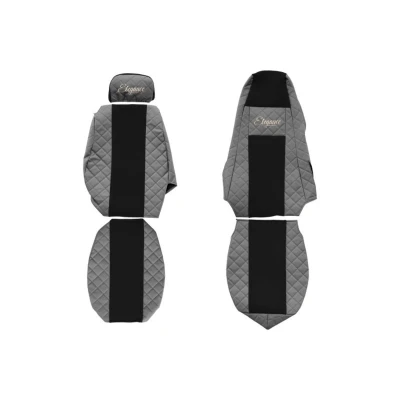 Abbildung von F CORE Elegance FX03 GRAY Sitzschonbezug grau Mit Motiv Eco Leder vorne