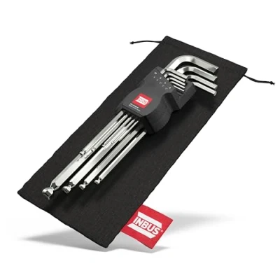 Abbildung von INBUS® 70167 Winkelschraubendreher Set 9tlg, 1.510mm, mit Kugelkopf — Made in Germany