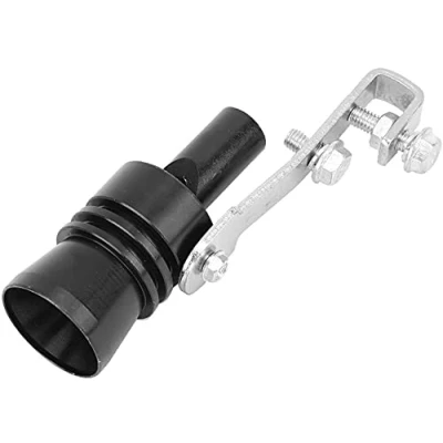 Abbildung von PREMIUM Auspuff Sound Booster Pfeife für Fake V8 Turbolader pfeifen im Auto &amp; Motorrad Endtopf I Universal Turbo whistle Soundgenerator Tuning Auspuffpfeife Endrohre (Schwarz, XL)