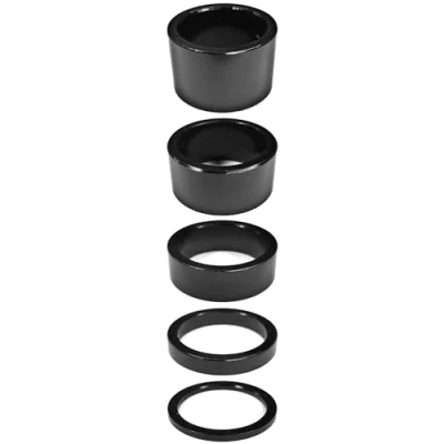 Abbildung von cyclingcolors 5x Fahrrad Ahead Vorbau Spacer Distanzen Distanzringe Aluminium MTB Rennrad Distanzscheiben Headset Lenker Steuersatz Schwarz, 1 Zoll 2+5+10+15+20mm
