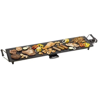 Abbildung von bestron Tischgrill ABP604, 1800 W, XXL Planchagrillplatte mit Antihaftbeschichtung, Schwarz