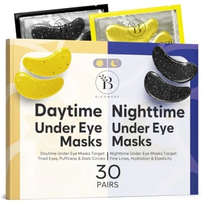 Abbildung von Augenpads gegen Augenringe (30 Paare) Eye Pads mit Koffein &amp; Hyaluron Patches zur Entfernen Under für Tag und Nacht Tränensäcke Mask