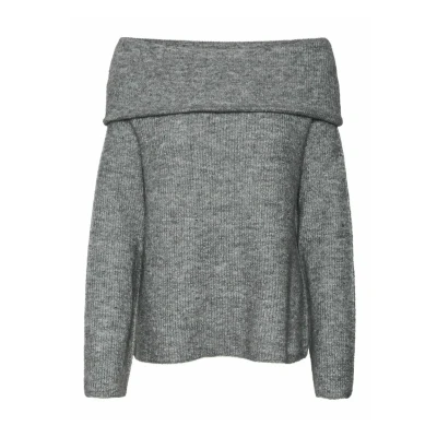Abbildung von Vero Moda Vmera Strickpullover, Damen, Größe: Large, Medium grey melange