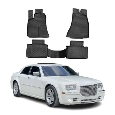 Abbildung von OMAC 1901444 Fußmattensatz Gummi, TPE (thermoplastischer Elastomer) 4 grau CHRYSLER: 300C Limousine, Touring