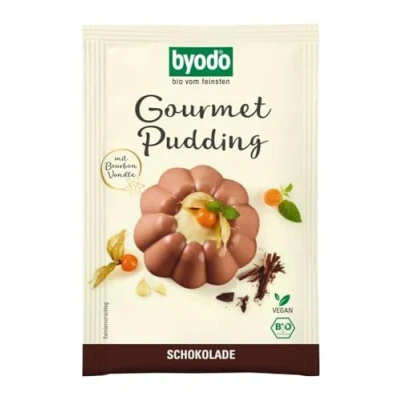 Abbildung von Byodo Bio Pudding Schoko 46g, 2er Pack 100% Zutaten, Glutenfrei, Vielseitig, Cremig, Backen und als Sauce, Ideal für Desserts