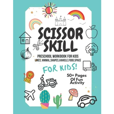 Abbildung von Scissor Skills Preschool Workbook for Kids: A Fun Cutting Practice Activity Book Toddlers and Kids ages 3 5: Preschool. 40 ... Animals, Shapes, Vahicles, Food Patterns