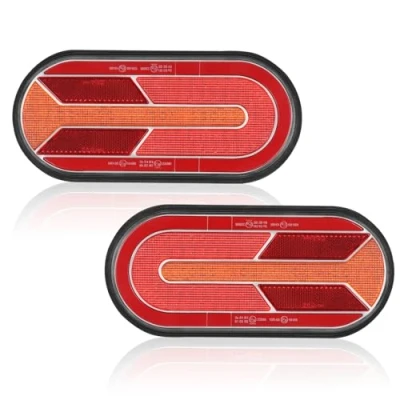 Abbildung von AOHEWEI 12/24 V LED Anhänger Rückleuchten, 2 Stück wasserdichter Bremspositionsleuchte, dynamischem Blinker Reflektor für Wohnmobil, Wohnwagen, Traktor, Van, LKW, E Prüfzeichen