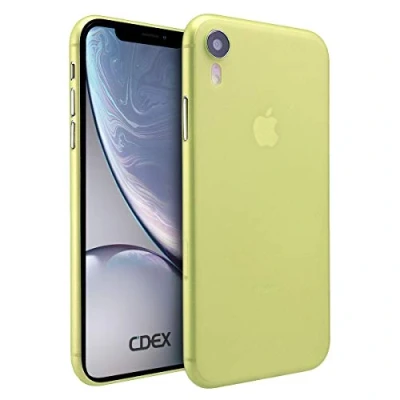 Abbildung von doupi UltraSlim Hülle kompatibel für iPhone Xr (iPhone 10r) 6,1 Zoll, Ultra Dünn Fein Matt Handyhülle Cover Bumper Schutz Schale Hard Case Taschenschutz Design Schutzhülle, gelb