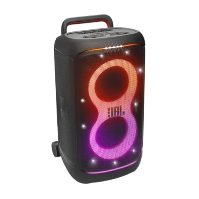 Abbildung von JBL PartyBox 520, kabelloser Bluetooth Partylautsprecher, 15 Stunden Spielzeit, Tragbares Design, Dynamische Lichtshow, IPX4 spritzwassergeschützt, Multi Speaker Verbindung, AI Sound Boost, Schwarz