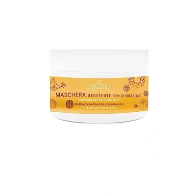 Abbildung von Maternatura, Nährende Haarmaske für Trockenes Haar mit Sonnenblumensamen, Feuchtigkeitsbehandlung Geschädigtes Haar, Bio Beauty Routine Trockene Haut und Haare, Made in Italy 200 ml