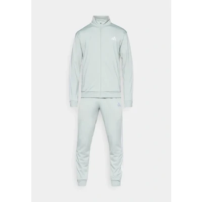 Abbildung von adidas Sportswear Basic Stripes SET Trainingsanzug, Herren, Größe: Small, Silver