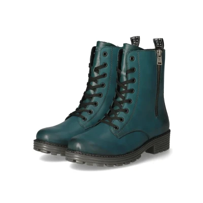 Abbildung von Remonte Damen Combat Boots D0W71, Frauen Stiefeletten,lose Einlage,uebergangsschuhe,uebergangsstiefel,schnürstiefel,Winterstiefel,warm,blau (12),40 EU
