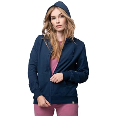 Abbildung von loud + proud Weicher Hoodie JAMA Sweatjacke, Damen, Größe: 40, Ultramarinblau
