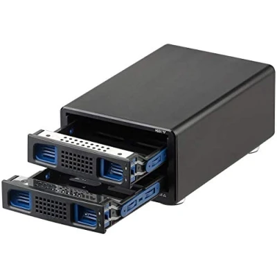 Abbildung von Xystec Festplatten Station: 2 Fach Gehäuse für 3,5&quot; &amp; 2,5&quot; SATA, USB 3.0, RAID (2 Festplattengehäuse, Externe Gehäuse, festplattengehäus)