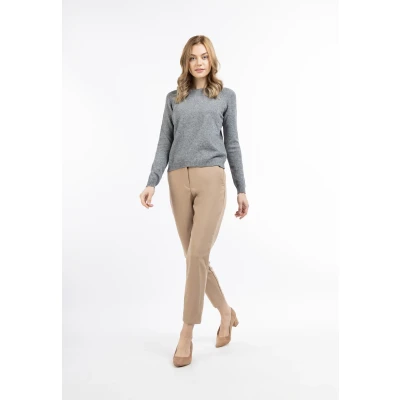 Abbildung von DREIMASTER Klassik Women&#039;s Knit Sweater M/L / Dunkelgrau Melange 52% Viskose 28% Polyester 20% Polyamid
