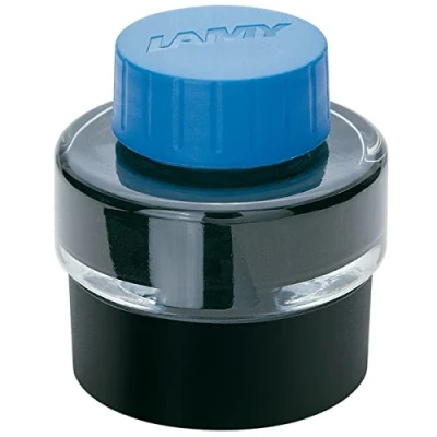 Abbildung von LAMY T 51 Tinte 828 Tintenfass mit Restsammelbecken in der Farbe Blau (löschbar) 30 ml