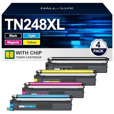 Abbildung von TN248 TN248XL TN 248CMYK 248VAL Kompatibel für Brother 248 Toner 248XL MFC L3760CDW DCP L3560CDW L3740CDWE L3740CDW MFCL8390 (Schwarz, Magenta, Gelb, Cyan, 4er Pack)