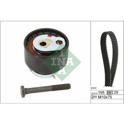 Abbildung von INA 530 0850 10 Zahnriemensatz 195 exkl. Umlenkrolle, inkl. Spannrolle LAND ROVER: Discovery 4, Range Rover Sport, Velar