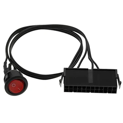 Abbildung von ECSiNG 20/24 Pin ATX/EPS Power Switch Cable 24 ATX Red LED On/Off Jumper Bridge Accessories for Testing PC Supply Water Cooler