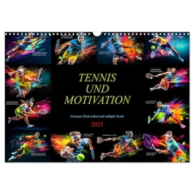 Abbildung von Tennis und Motivation (Wandkalender 2025 DIN A3 quer), CALVENDO Monatskalender
