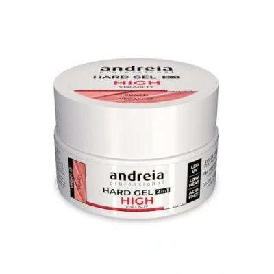 Abbildung von Andreia 2 in 1 Profi Phasen Hard Gel Nagelgel LED und UV Builder Hohe Viskosität für harte starke Nägel Aufbaugel Pfirsich 22g