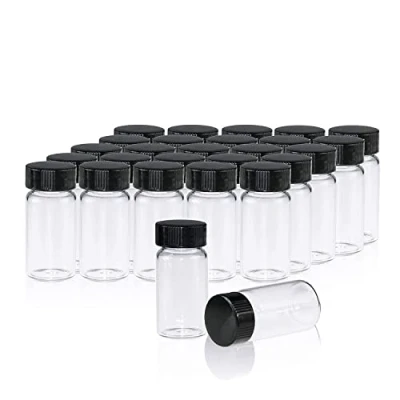 Abbildung von ALWSCI 20ml Probe Fläschchen 20pcs Glasflaschen mit Schraubverschluss, PE Liner Container Labor Flasche Flüssigkeit Probenahme Ölflasche
