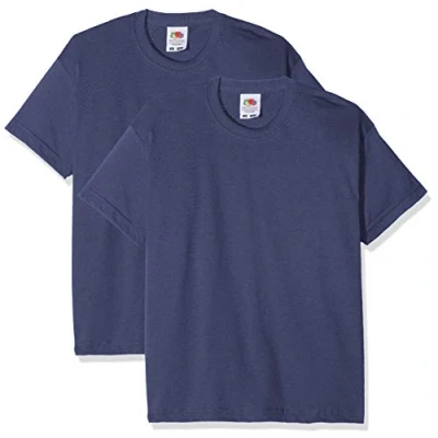 Abbildung von Fruit of the Loom Jungen Kids Valueweight Short Sleeve T 2 Pack Shirt, Blau (Blue Navy), 14 15 Years(Size:32) (2er Pack)