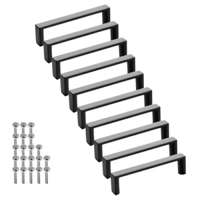 Abbildung von SO TECH® Möbelgriff Bügelgriff Blackline XI schwarz matt inkl. Schrauben (Spar Set, 10 St), Schubladengriff Schrankgriff Bohrlochabstand (BA) 96 mm