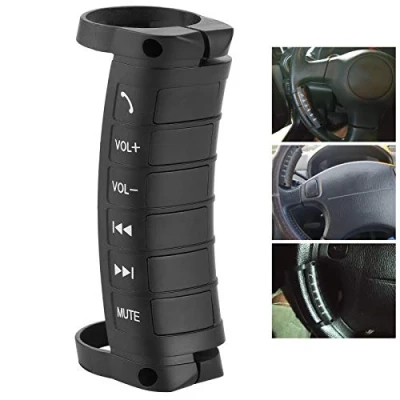 Abbildung von Taste Media Fernbedienung für Lenkrad Tragbar Drahtlos Bluetooth Auto Telefonanrufe Musik Controller Navigation Double Din DVD Universal