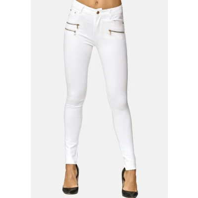 Abbildung von Elara Damen Stretch Hose Skinny Fit Jegging Chunkyrayan H86 9 White 46 (3XL)