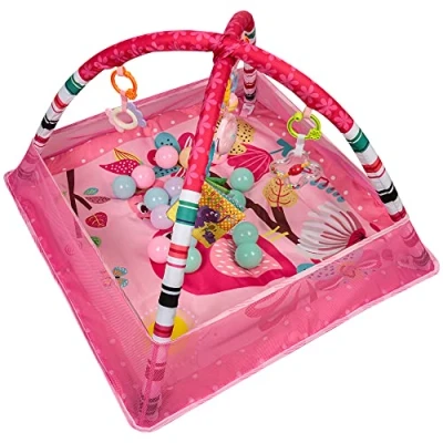 Abbildung von Spielbogen Baby Spieldecke mit Krabbelmatte Krabbeldecke Spielmatte Spielteppich Erlebnismatte Laufgitterfunktion, Kissen, von den Ersten Lebenswochen