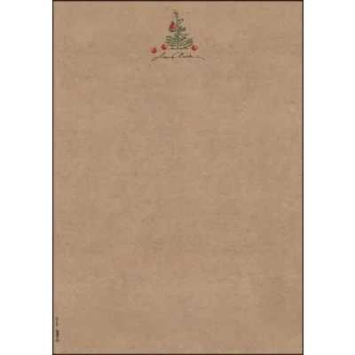 Abbildung von SIGEL DP415 Briefpapier Weihnachten, Kraftpapier, 100 g/m², DIN A4, Blatt &quot;Christmas with apples&quot;, weihnachtliches Motiv, aus nachhaltigem Papier