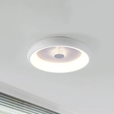 Abbildung von JUST LIGHT Deckenleuchte VERTIGO, Ø 45 cm, 2 flammig, Weiß, Metall, LED fest integriert, Neutralweiß, Warmweiß, Kunststoff