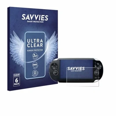 Abbildung von Savvies 6 Stück Schutzfolie für Sony Playstation PS Vita Displayschutz Folie Ultra Transparent