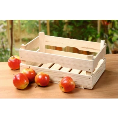 Abbildung von Dekoleidenschaft Holzsteige Natur 39x26x16 cm, Weinkiste, Apfelkiste, Obstkiste, Holzkiste, Holzbox