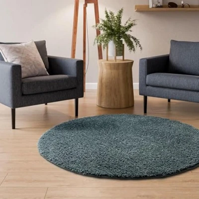 Abbildung von Interiyou Hochflor Teppich Sofia, Rund, Höhe: 31 mm, Wohnzimmer, Schlafzimmer, Kunstfell, Fellteppich, Rutschfest