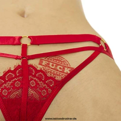 Abbildung von 5 x APPROVED TO FUCK Stempel Abzeichen in rot Sexy Kinky Fetisch Tattoo (5)