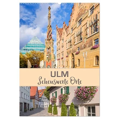 Abbildung von ULM Sehenswerte Orte (Wandkalender 2025 DIN A2 hoch), CALVENDO Monatskalender