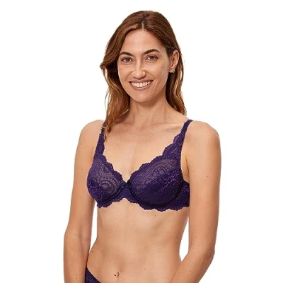 Abbildung von Platex Damen Bh Flower Elegance x1, Bluebell, 85B