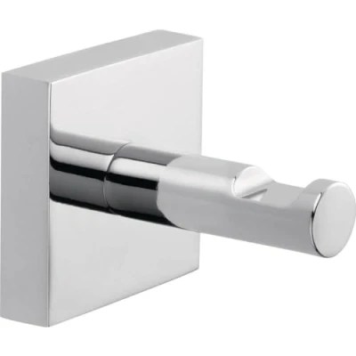 Abbildung von tesa Handtuchhaken EKKRO Bademantelhaken Chrom, Badezimmer, Gäste WC, Wandmontage, (Packung, 1 St., inkl. Klebelösung), Handtuchhalterung selbstklebend &amp; ohne Bohren silber glänzend