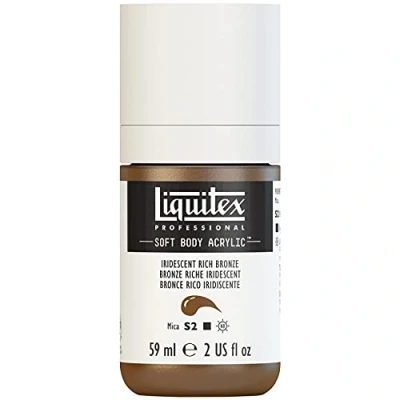 Abbildung von Liquitex 1959229 Professional Acrylfarbe Soft Body Künstlerfarbe in cremiger deckender Konsistenz, hohe Pigmentierung, lichtecht &amp; alterungsbeständig, 59ml Flasche Irisierende Satte Bronze