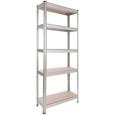 Abbildung von Arebos Schwerlastregal 180x75x30 cm 350 kg Tragkraft 5 MDF Platten Einfache Montage durch Stecksystem Regal Lagerregal Kellerregal Steckregal Werkstattregal verzinkt