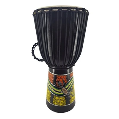 Abbildung von 20cm Djembe Bongo Drum Trommel für kleine Kinder Handarbeit Buntes Musteren Bemalt (Klein 2 3 Jahre)