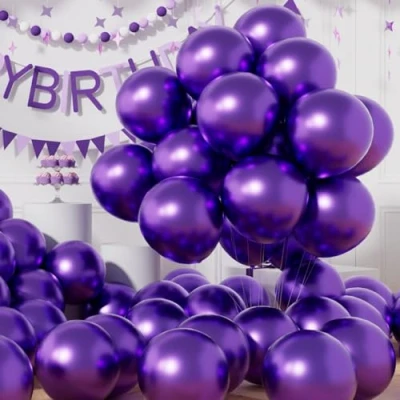 Abbildung von AULE Luftballons Lila Metallic Helium: 50 Stück 12 Zoll Luftballon Violett Ballons Dunkellila Latex Geburtstagsdeko für Geburtstag Party Hochzeit Valentinstag Babyparty Deko