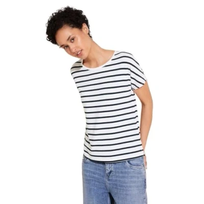 Abbildung von Street One Gestreiftes Tshirt print, Damen, Größe: 38, Weiß