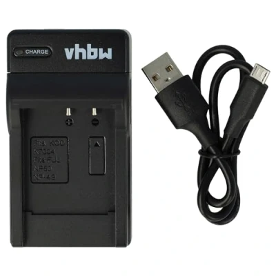 Abbildung von vhbw USB Ladegerät kompatibel mit Pentax Q10, Q S1, Q, Q7 Kamera Camcorder/Akku Ladeschale, Ladeanzeige, 4,2 V